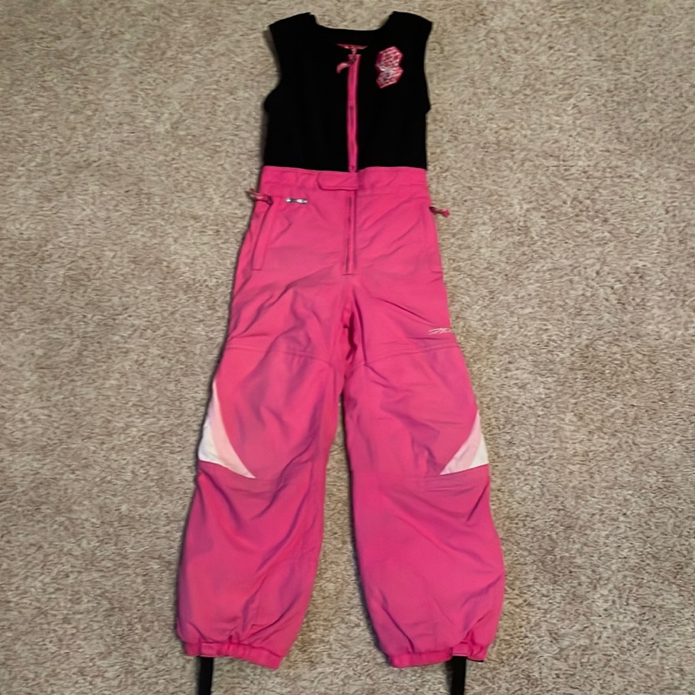 Pink Spyder insulated Water Resistant Fleece top Ski Bib girls size 7